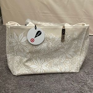 Neiman Marcus for Target Oscar de la Renta Tote Bag Purse Bucket Carry On Tan